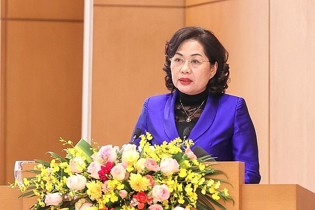 Thống đốc NHNN Nguyễn Thị Hồng phát biểu tại Hội nghị 