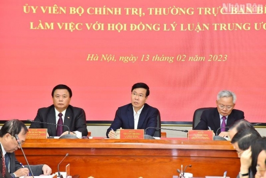 Thường trực Ban Bí thư Võ Văn Thưởng làm việc với Hội đồng Lý luận Trung ương