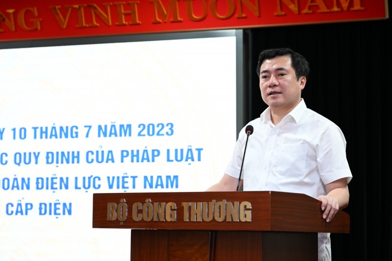 Thứ trưởng Bộ Công Thương Nguyễn Sinh NHật Tân phát biểu tại Lễ Công bố