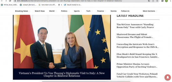 Báo chí Italia: Chuyến thăm của Chủ tịch nước là nền tảng tăng cường quan hệ Việt Nam - Italia
