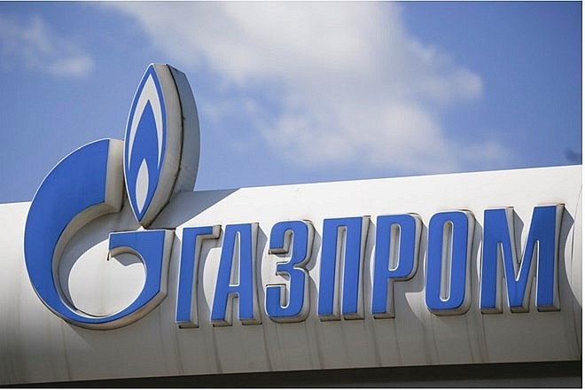 Logo của Gazprom Nga. Ảnh: Xinhua