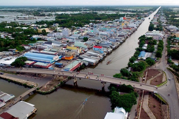 Diện mạo nông thôn vùng đồng bào dân tộc Khmer ở huyện Vĩnh Thuận (Kiên Giang) ngày càng khởi sắc (Ảnh: An Hiếu) 