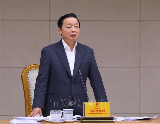 Phó Thủ tướng Trần Hồng Hà phát biểu tại hội nghị. Ảnh: TTXVN