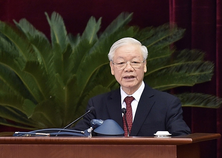 Tổng Bí thư Nguyễn Phú Trọng đề nghị Hội nghị thảo luận, đánh giá một cách khách quan, toàn diện tình hình phòng, chống dịch bệnh, phát triển kinh tế-xã hội 9 tháng đầu năm, dự báo đến hết năm 2021