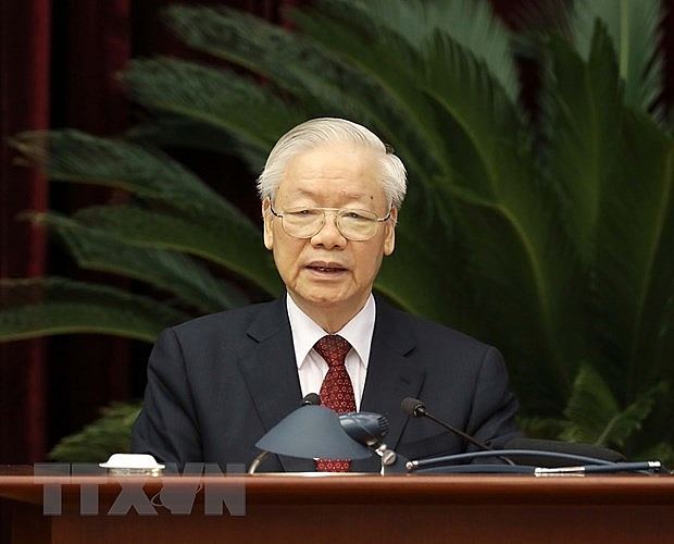 Tổng Bí thư Nguyễn Phú Trọng phát biểu chỉ đạo hội nghị.